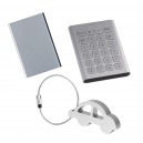 Car Keyring, Calculator, Card Case Set - Aluminum